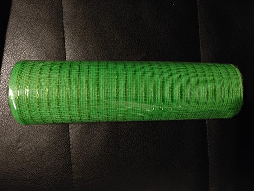Decomesh Deco mesh Metalic voor kransen en inpakken APPELgroen Decomesh 26 cm br 10 yard/9 m