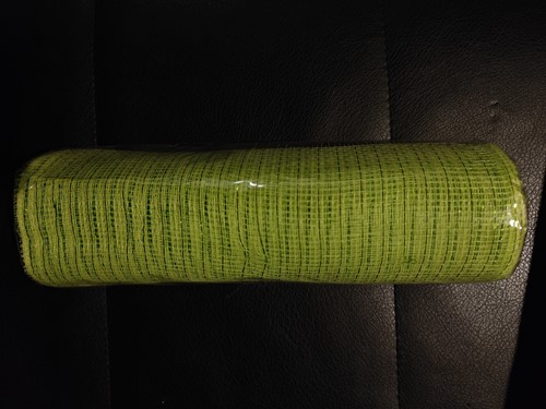 Decomesh Deco mesh Metalic voor kransen en inpakken LIME Limoengroen Decomesh 26 cm br 10 yard/9 m