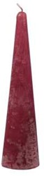 Actie Kaars kegelvorm 70x300mm Frosted Darkred Donkerrode kleurige Kaars kerstboomvorm 72h