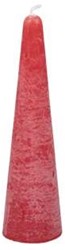 Actie Kaars kegelvorm 41x150mm Frosted Red Rode Kaars kerstboomvorm 14h