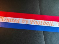 Actie Voetbalsjerp oid Sjerpen Bedrukt lint 75 mm Vlag met ORANJE opdruk eigen tekst opgeven, maatwerk-2