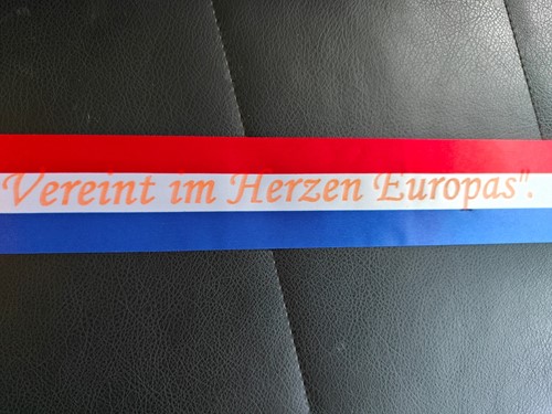 Actie Voetbalsjerp oid Sjerpen Bedrukt lint 75 mm Vlag met ORANJE opdruk eigen tekst opgeven, maatwerk-3