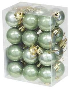 Actie Kerstballen 3cm. 24 stuks Green Opal kunststof onbreekbaar