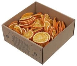 Sinaasappelschijfjes Oranje 250 gr in handige doos – Perfect voor Decoraties en Creatieve Projecten