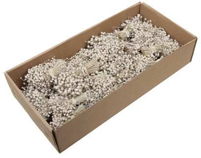 Gips bundeltjes Mini Button Posy op draad 10 cm White wash 30 Stuks  voor bv Corsages en Bloemschikken
