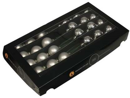 Kerstballen op Lange Draad - Zilver Combi mat en glans - 4 cm (Doos van 30)  Bijzondere Decoratie voor Kerst 