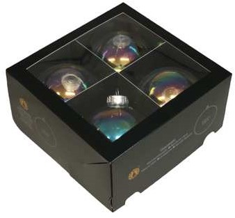Glasballen Grote Kerstballen van Glas in Clear Pearl - 100mm Box van 4 Bijzondere Decoratie voor Kerst, ook leuk om te vullen