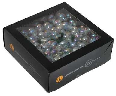Balletjes op Draad - Kerstballen van Glas in Clear Pearl - 20 mm (Box van 144) Bijzondere Decoratie voor Kerst