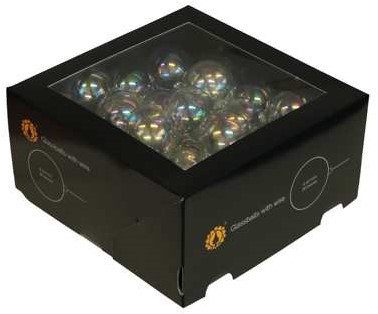 Kerstballen op draad 40mm - Clear Pearl - 4 cm (Doos van 36) Bijzondere Decoratie voor Kerst