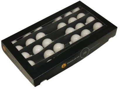 Kerstballen 4 cm. op LANGE draad White Opal doos 30st doos kerstballen