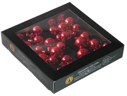 Kerstballen van Glas Rood Glans Red Shiny - 20/25/30mm 6 bundels van 6=36 Bijzondere Decoratie voor Kerst 