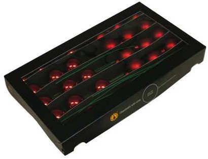 Kerstballen 4 cm. op LANGE draad Donkerrood DarkRed combi mat glas doos 30st doos kerstballen