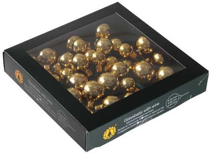 Kerstballen van Glas Bright gold shiny Goud glans - 20/25/30mm 6 bundels van 6=36 Supermooi! Bijzondere Decoratie voor Kerst 