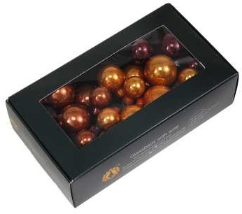 Kerstballen van Glas Caramel Brown- 20/25/30mm 6 bundels van 6=36 Supermooi! Bijzondere Decoratie voor Kerst 