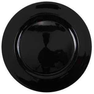 Onderbord Black Zwart 33 cm. rond  onderbord