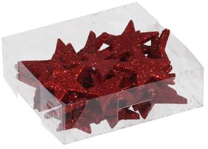 Glittersterren  24 glitterstars Rood Glitterkerststerren 35/45/55/65 mm