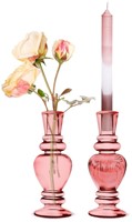 Gekleurd glazen flesje Venice vaasje, kandelaar Soft pink  / stuk Venice bottle 15.5cm hoog Ø5.7cm diameter-2