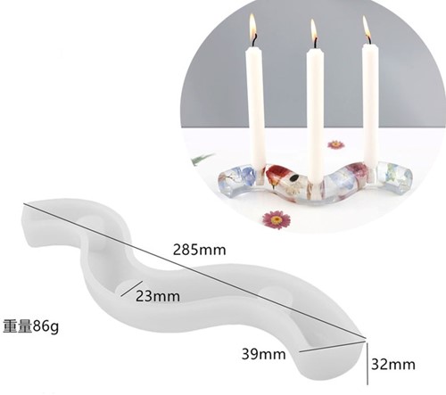 Siliconenmal Wave voor 3 kaarsen voor Epoxy Resin 