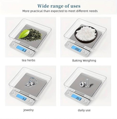 Weegschaal Microweegscchaal voor bv Epoxy 500g 0.01g precisieweegschaal keuken, post,voedsel -3