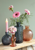 Gekleurd glazen fles Berlin Dark Blue  / stuk Grotere fles ook voor olielamp bottle Ø9cm  h. 21 cm-2