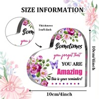 Hart van Epoxy met Bloemen Sometimes you forget that you are amazing 10*1 cm Gift, geschenk, cadeau, herinnering-2