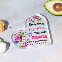 Hart van Epoxy met Bloemen Sometimes you forget that you are amazing 10*1 cm Gift, geschenk, cadeau, herinnering-3