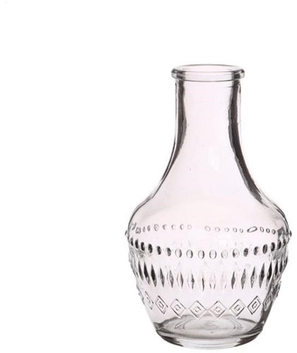 Glazen flesje, vaasje, Milano Clear / stuk Milano clear bottle h.10 Ø6 cm