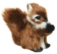 Eekhoorn Bruin warmbruin op clip voor decoratie L.7.5cm x W.3.5cm x H.8cm / stuk decoratie voor bloemschikken of kerstboom