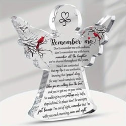 Engel van Epoxy met vogels Remember me 10*1 cm Gift, geschenk, cadeau, herinnering
