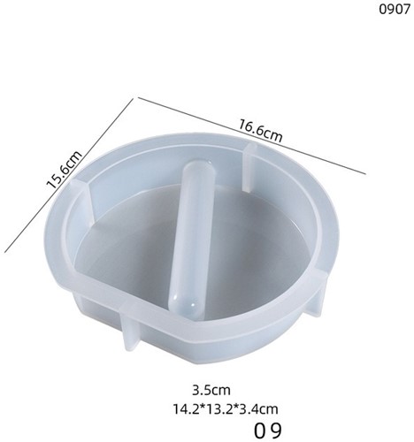 Siliconenmal Platrond en diagonaal 09 voor excl reageerbuis voor Epoxy Resin 