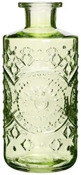 Gekleurd glazen fles Berlin Soft Green  / stuk Grotere fles ook voor olielamp bottle Ø9cm  h. 21 cm