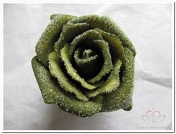 foam Rose Emilia 6cm. snow Smaragd Green BUNDEL 7 bundel 7 stuks