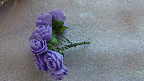 Mini foam roos 2, 5 cm. Purple-Paars +/- 144st zak Mini foam roos