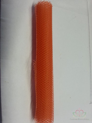 Lint Tule 8 cm. Oranje/ meter Lint Tule 8 cm.