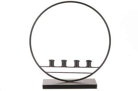 Frame Candleholder Kertas L38W11H41 op voet Zwart / st Zwart met 4 kaarsenhouders