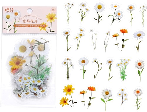 Bloemetjes en blaadjes Geel Wit Daisy voor bv Epoxy voor Epoxy Resin, Zeep, Kaarsen excl decoraties