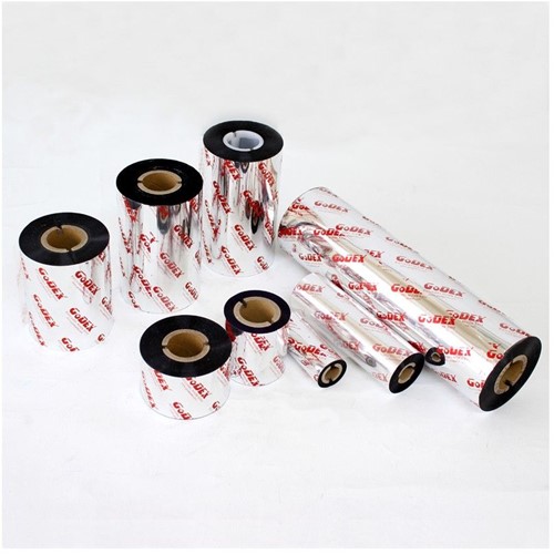 Inkt voor Lintprinters Transferfilm GWR 7MS Metallic Goud wax-resin  55mm breed 50 m lang Kleine kern ideale maat voor lint en stickers