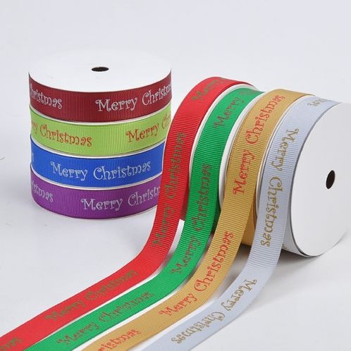 Lint Rood met Goud opdruk Merry Christmas"" Lint 25 mm 23m"" Lint Merry Christmas