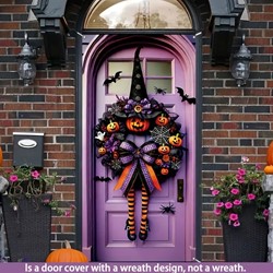 Deurcover Halloween 90cm *180cm voor binnen en buiten letop het is geen krans, het is een deurcover van polyester