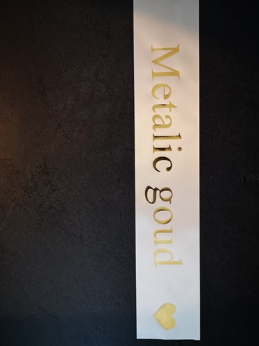 Ivory lint Bedrukt Metalic Goud opdruk 45mm +/- 50 cm.  LINT  