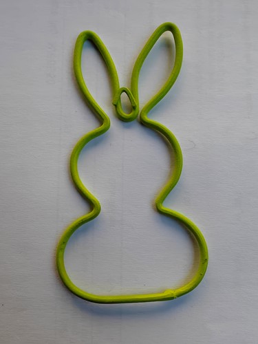 Metalen frame Haas haasje staand oor hanger 10 cm Lime green Lime groen OP=OP Hang Metal Rabbit eenmalig artikel