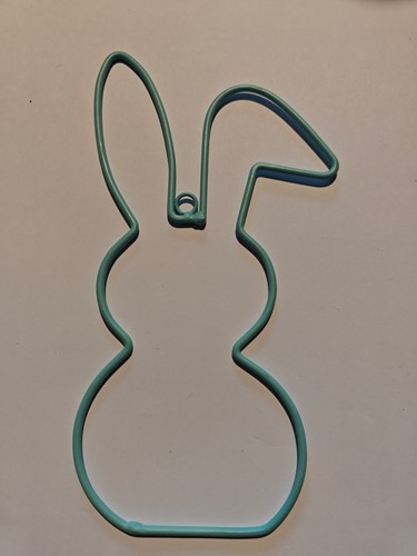 Metalen frame Haas haasje hangend oor hanger 15 cm Turquoise OP=OP Hang Metal Bunny eenmalig artikel