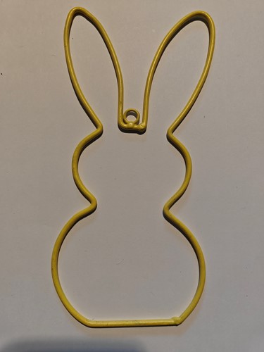 Metalen frame Haas haasje staand oor hanger 15 cm Geel OP=OP Hang Metal Rabbit eenmalig artikel