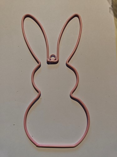 Metalen frame Haas haasje staand oor hanger 15 cm Roze OP=OP Hang Metal Rabbit eenmalig artikel