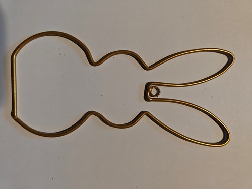 Metalen frame Haas haasje staand oor hanger 15 cm Goud OP=OP Hang Metal Rabbit eenmalig artikel