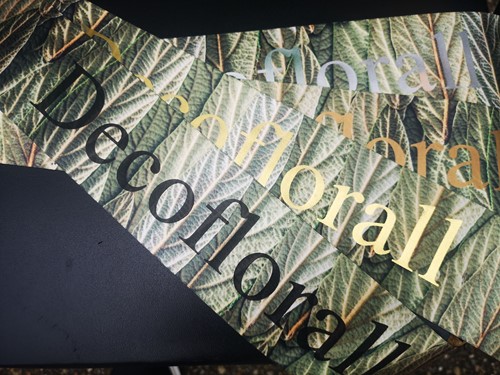 Bedrukt lint Greenleaf 70mm 80 cm MatGoud opdruk Viburnum Dubbelsatijn, dubbel leaf