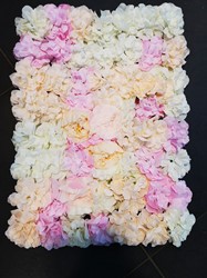 Actie Flowerwall Flower Wall 40*60cm. Wit, Roze, Zalmkleur Flowerwall Bloemenmuur OP=OP