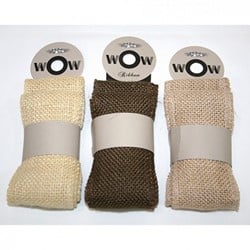 Actie Juteband breed dik Jute 200cm. x +/-70 mm - olijf/donkerbruin WoW Van E 4.01 voor E 1.99 Juteband +/- 7cm.
