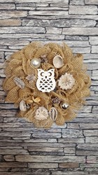 -Jute juteband, +/- 5 cm. naturel KWART rol +/- 10m open structuur