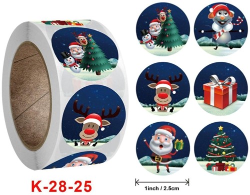 500 Stickers Labels Kerstetiketten Merry Christmas K28-25 Kerst sluitsticker